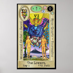 Ifdawn Deepdroom Tarot Key 6 ~ The Lovers Poster
