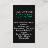 iFix. Handyman Repair Business  Visitekaartje (Achterkant)