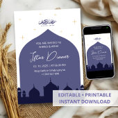 Iftar diner uitnodiging ramadan blauwe moskee