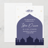 Iftar diner uitnodiging ramadan blauwe moskee (Voorkant / Achterkant)