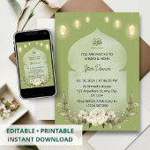 Iftar diner uitnodiging ramadan bloem moskee