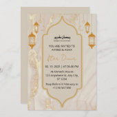 Iftar diner uitnodiging ramadan goud marmer (Voorkant / Achterkant)