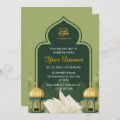 Iftar diner uitnodiging ramadan groene moskee (Voorkant / Achterkant)