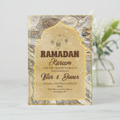 Iftar diner uitnodiging Ramadan kareem 2025 (Staand voorkant)