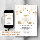 Iftar diner uitnodiging ramadan lentern en moskee