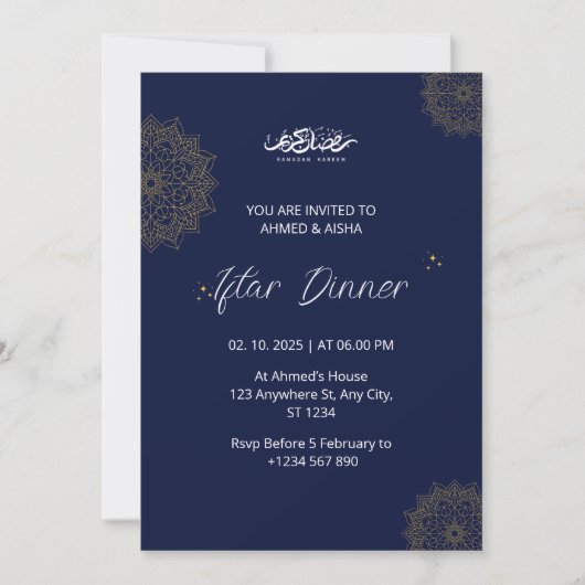Iftar diner uitnodiging ramadan marine (Voorkant)