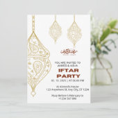 Iftar diner uitnodiging ramadan met lentern (Staand voorkant)