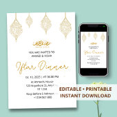 Iftar diner uitnodiging ramadan met lentern