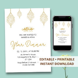 Iftar diner uitnodiging ramadan met lentern