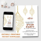 Iftar diner uitnodiging ramadan met lentern