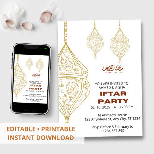 Iftar diner uitnodiging ramadan met lentern