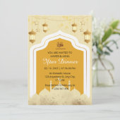 Iftar Diner Uitnodiging Ramadan Moskee sinaasappel (Staand voorkant)