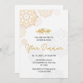 Iftar diner uitnodiging ramadan wit (Voorkant / Achterkant)