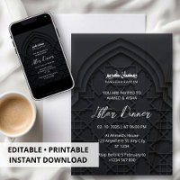 Iftar diner uitnodiging ramadan zwarte moskee