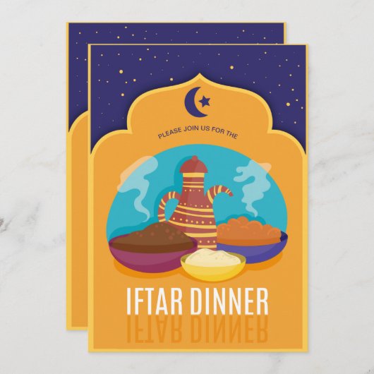 Iftar-dinerfeest Kaart (Voorkant / Achterkant)
