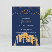 Iftar dineruitnodiging ramadan waterverf moskee kaart (Staand voorkant)