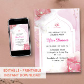 Iftar dineruitnodiging ramadan waterverf roze kaart