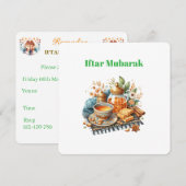 Iftar-dineruitnodigingen Feestdagenkaart (Voorkant / Achterkant)