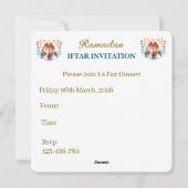 Iftar Dinner Invitations Feestdagenkaart (Achterkant)