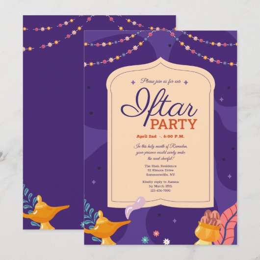 Iftar Feest Kaart (Voorkant / Achterkant)
