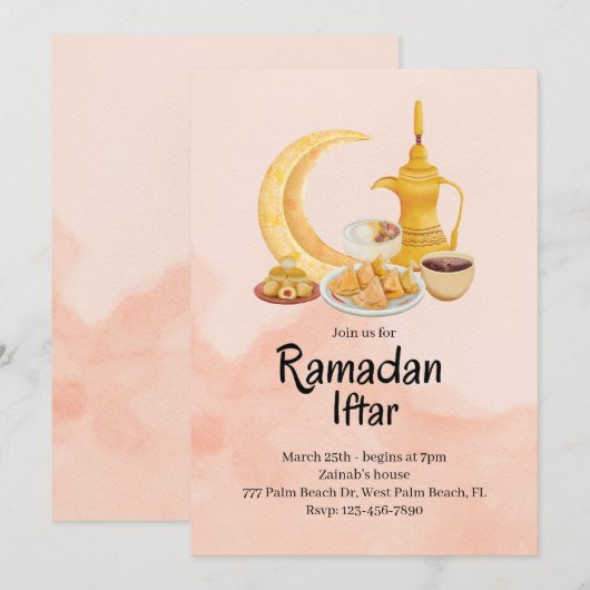 iftar food ramadan uitnodiging (Voorkant / Achterkant)