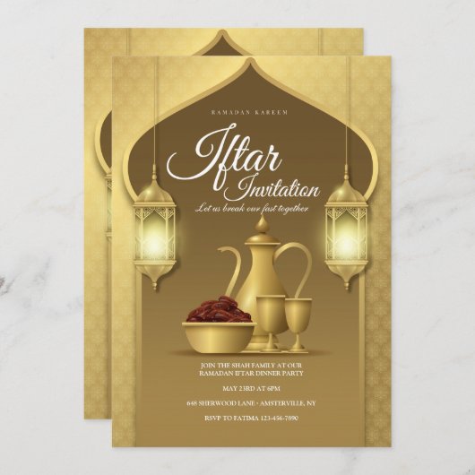 Iftar Invitation Kaart (Voorkant / Achterkant)