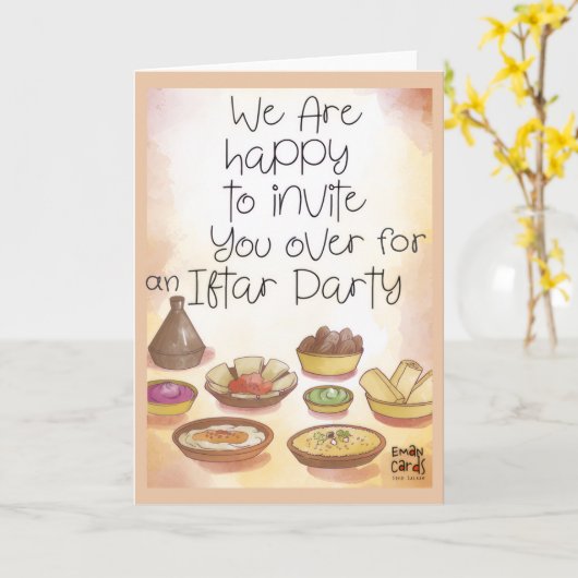 Iftar Invite - Nice Meal Kaart (Gele Bloem)