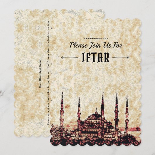 iftar kaart (Voorkant / Achterkant)