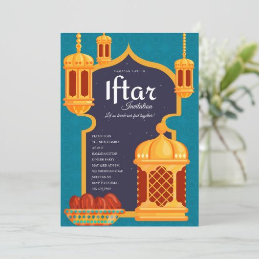 Iftar Lantern Dinner Party Kaart (Staand voorkant)