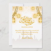 Iftar Party Invitation Elegant Gold Lantern Kaart (Achterkant)