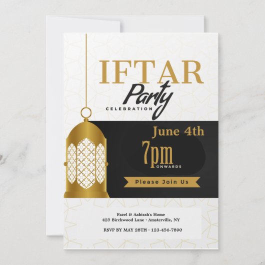 Iftar Party Lantern Invitation Kaart (Voorkant)
