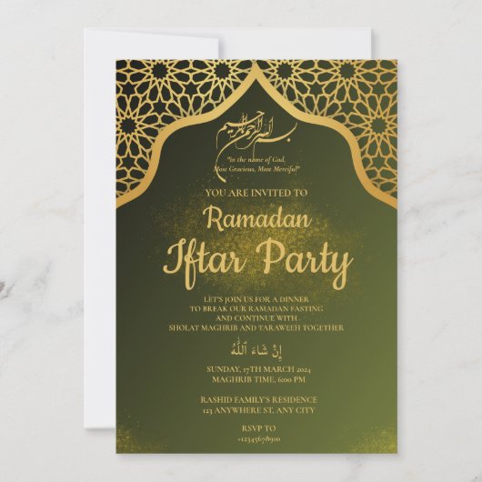 IFTAR PARTY uitnodiging (Voorkant)