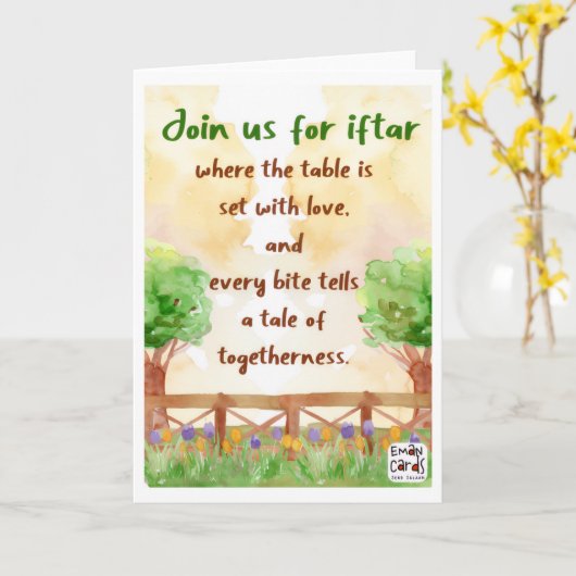 Iftar uitnodiging - Landschap (Gele Bloem)