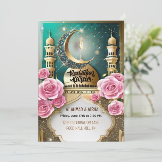 Iftar uitnodiging | Mooie iftar (Staand voorkant)