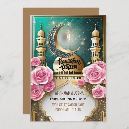 Iftar uitnodiging | Mooie iftar (Voorkant / Achterkant)