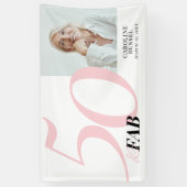 ifty and Fabulous Pink Bold Birthday Party Spandoek (Verticaal)