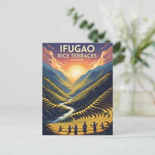 Ifugao rijstterrassen Filipijnen Reizen Briefkaart (Staand voorkant)