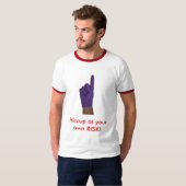 Ig_Nobel_Finger, Hiccup op je eigen RISICO! T-shirt (Voorkant volledig)