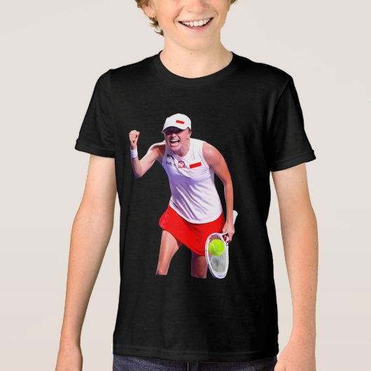 Iga Świątek Tri-Blend Shirt (Voorkant)