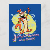 Igauna op een stok jappen!™ briefkaart (Voorkant)