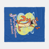Igauna op een stok jappen!™ fleece deken (Voorkant (Horizontaal))