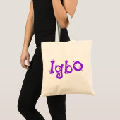 Igbo Design paarse lettertype Tote Bag (Voorkant (product))