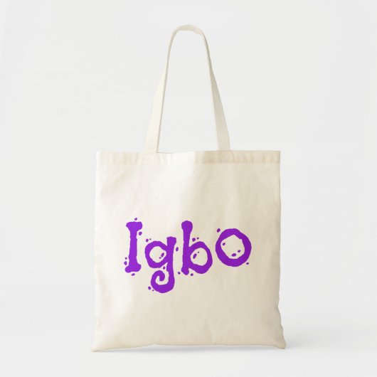 Igbo Design paarse lettertype Tote Bag (Voorkant)