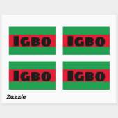 Igbo groen en rood rechthoekige sticker (Vel)