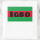 Igbo groen en rood rechthoekige sticker (Tas)