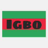 Igbo groen en rood rechthoekige sticker (Voorkant)