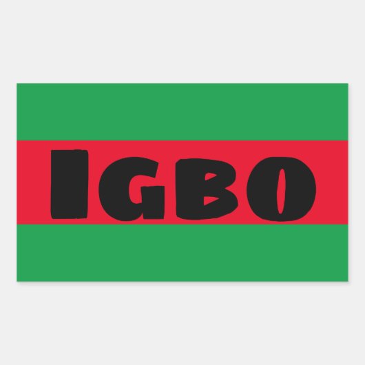 Igbo groen en rood rechthoekige sticker (Voorkant)