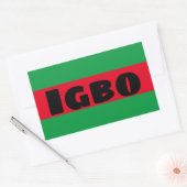Igbo groen en rood rechthoekige sticker (Envelop)