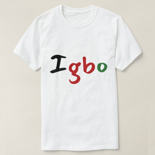 Igbo Kleurrijke Pan Afrikaanse Tekst T-shirt (Design voorkant)