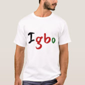 Igbo Kleurrijke Pan Afrikaanse Tekst T-shirt (Voorkant)